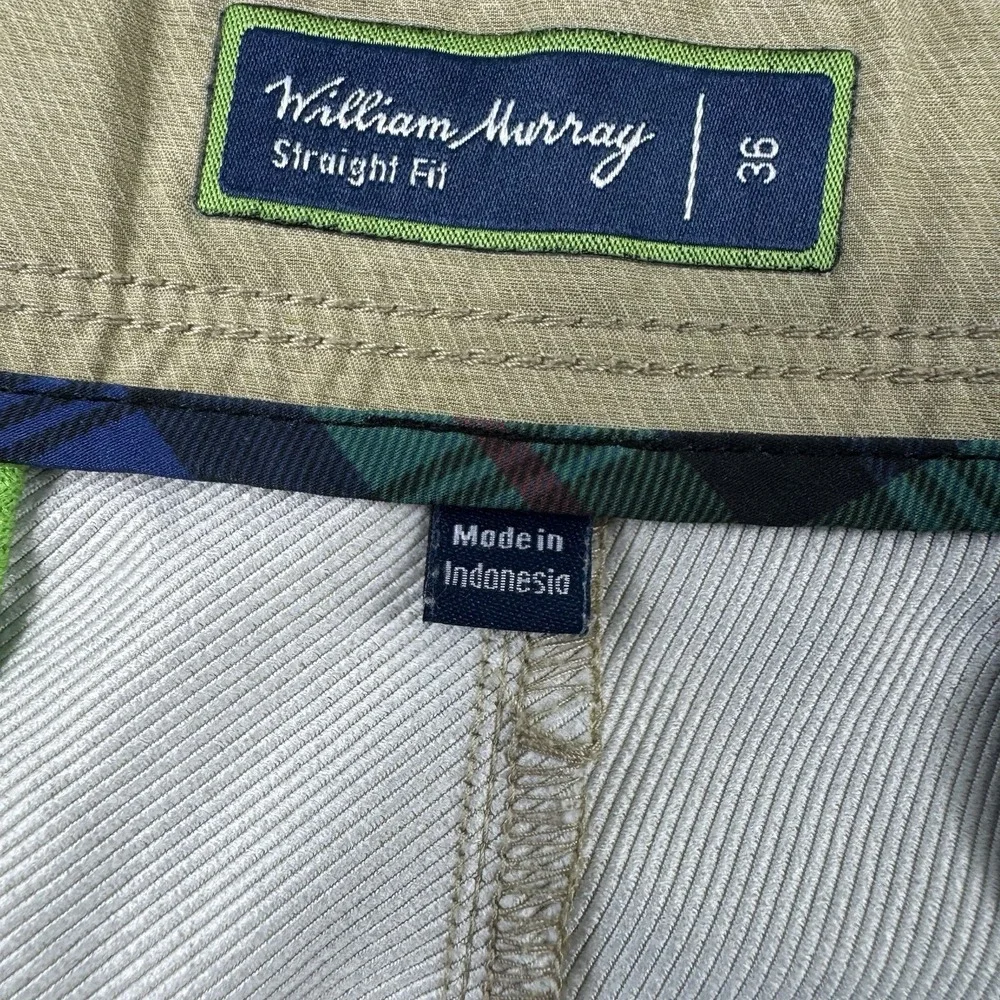William Murray Tan Performance Mens Golf Shorts Tartan Plaid Size 36 Chino